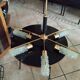 Arlus vintage brass and glass chandelier 6 lights