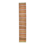 2x12 Warm Earth Tones Striped Lon Kilim Runner Rug, 65x366 Cm