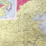 Vintage map Asia China Korea 43x43cm from 1950