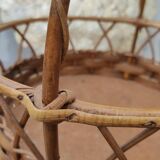 Vintage basket made of wood and rattan