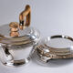 Elegant vintage teapot and support, Silver Plate, Old Sheffield, 19th century