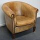 Vintage club chair in cognac-coloured leather Netherlands