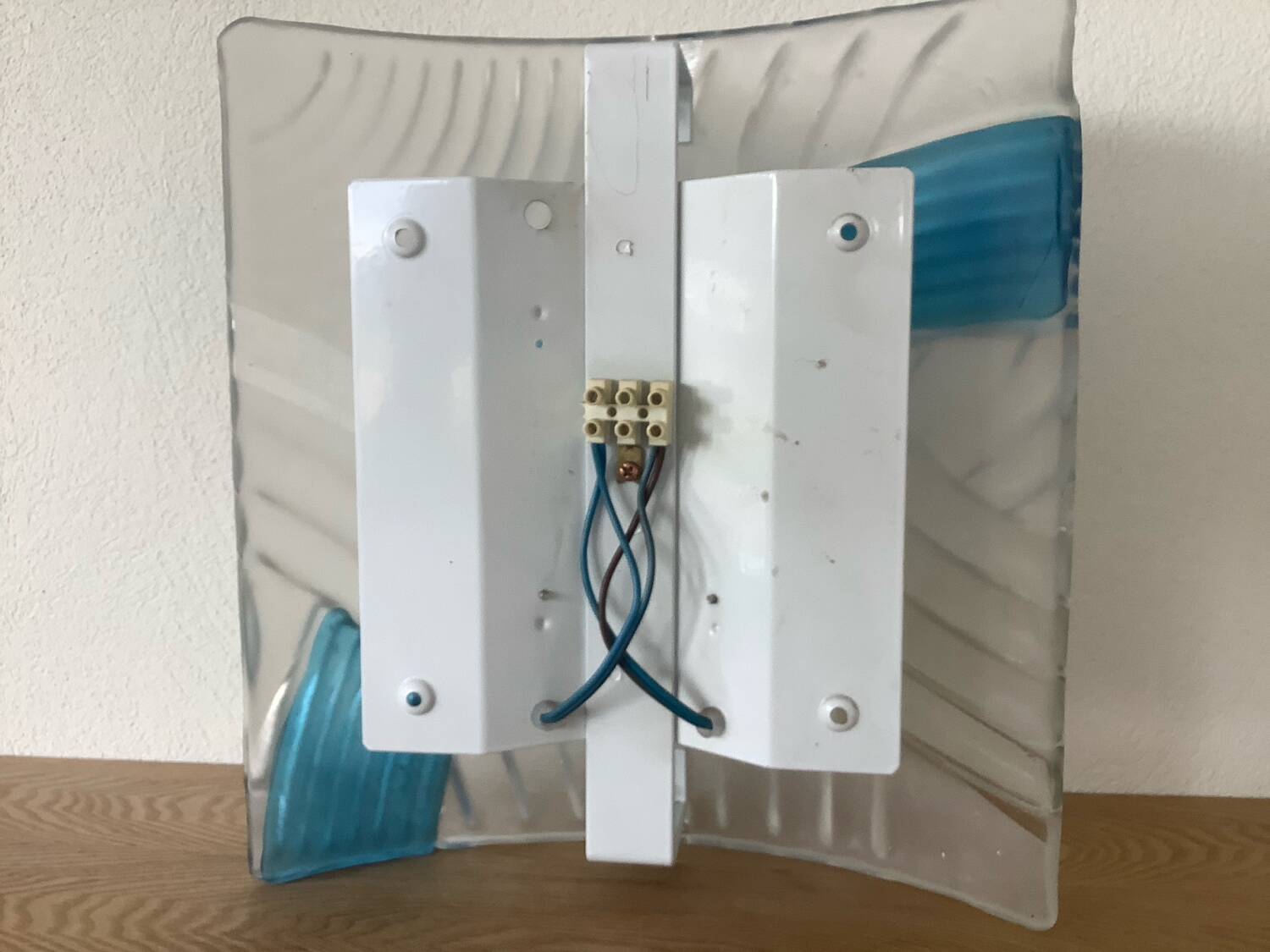 Murano Glass Wall Lamp I Tre Relief Vintage 1980s