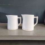 Pair of Digoin porcelain pitchers