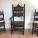 Suite d’un fauteuil et d'une paire de chaises en noyer d'époque Renaissance italienne