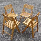Set of 4 folding chairs, 1980s
