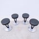 Set of 4 stools Model "Dry Martin" by Pedro Miralles for Akaba in metal and leather, 1980