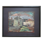 Vintage oil painting on wood - Scene of Italy signed and framed