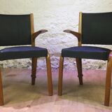 Pair of Bow Wood armchairs 1950s