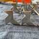 Lot of 12 carries silver metal knives Vulcan art nouveau model origami