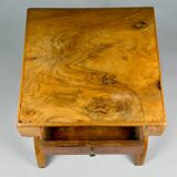 Vintage side table in solid wood with drawer