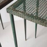 Mathieu Mategot perforated sheet metal side tables