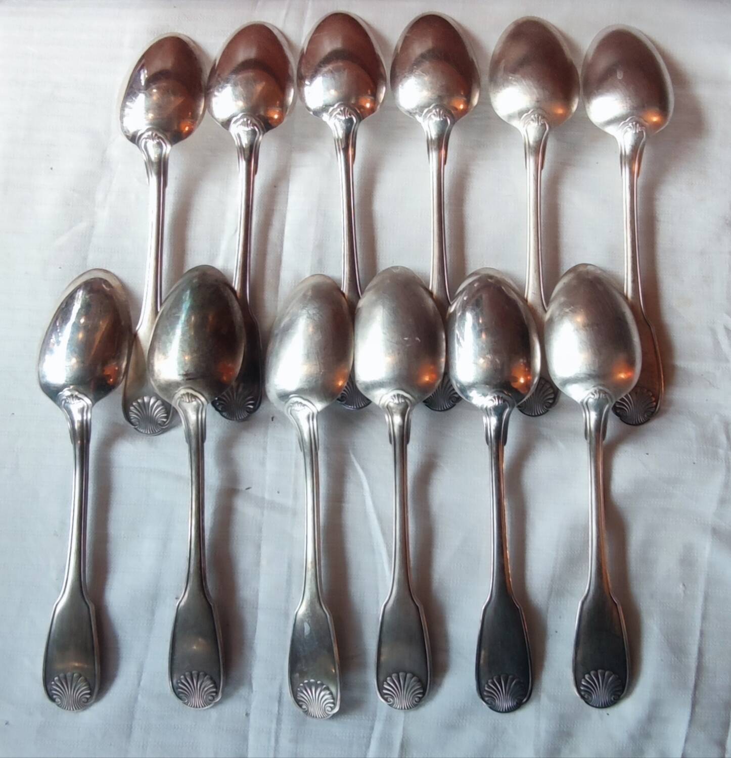 Old Christofle 57-piece shell model cutlery set