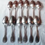 Old Christofle 57-piece shell model cutlery set