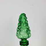 Empoli bubble green carafe 40 cm, Italian glass bottle