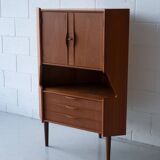 Meuble d'angle en teck avec bar