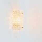 Scandinavian Mid Century Bubble Glass & Brass Wall Lamps by C. Fagerlund