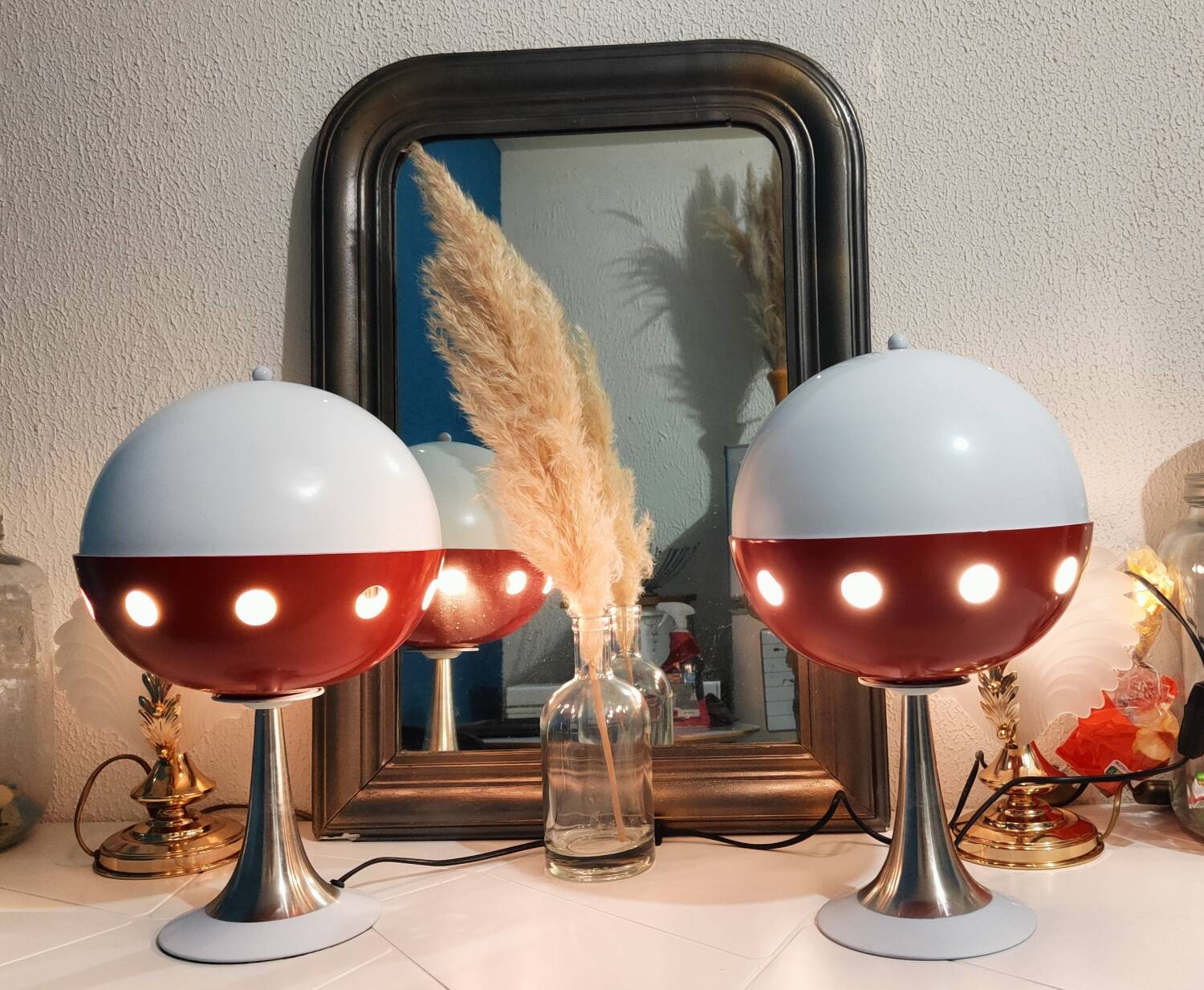 Paire de lampes Space âge cocci ball