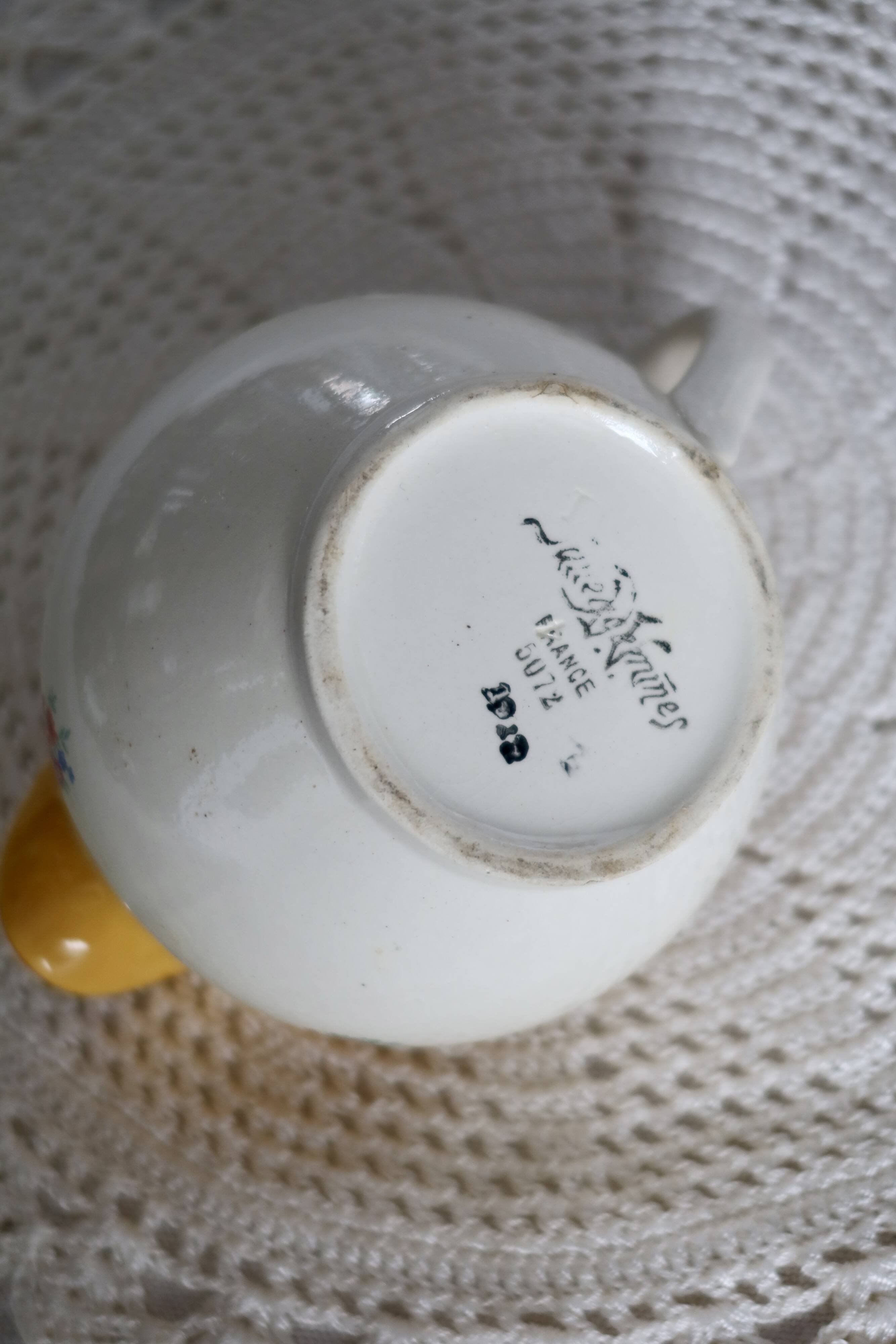 Vintage Sarreguemines porcelain milk jug – Floral motif