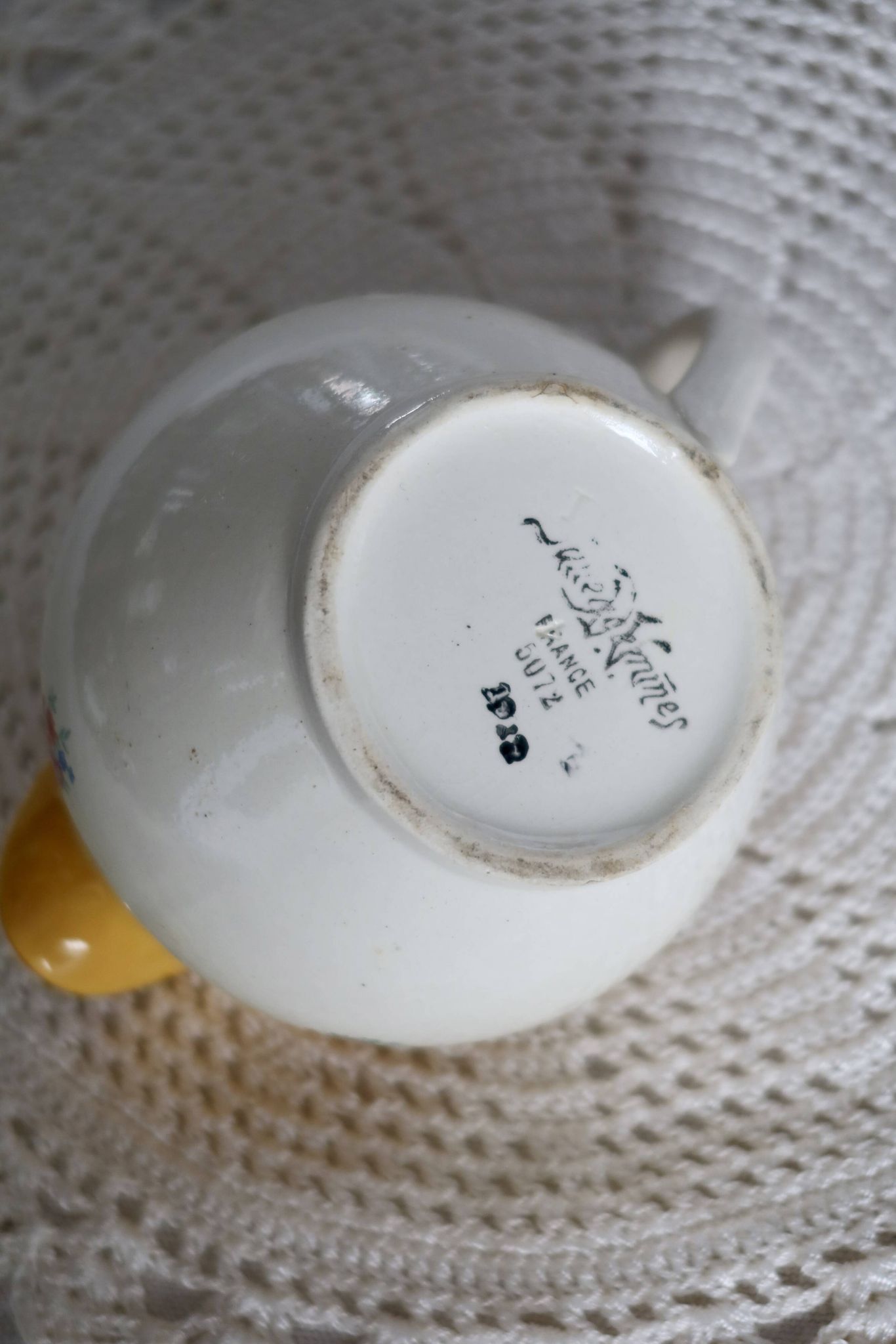 Pot à lait vintage porcelaine Sarreguemines – Motif fleuri
