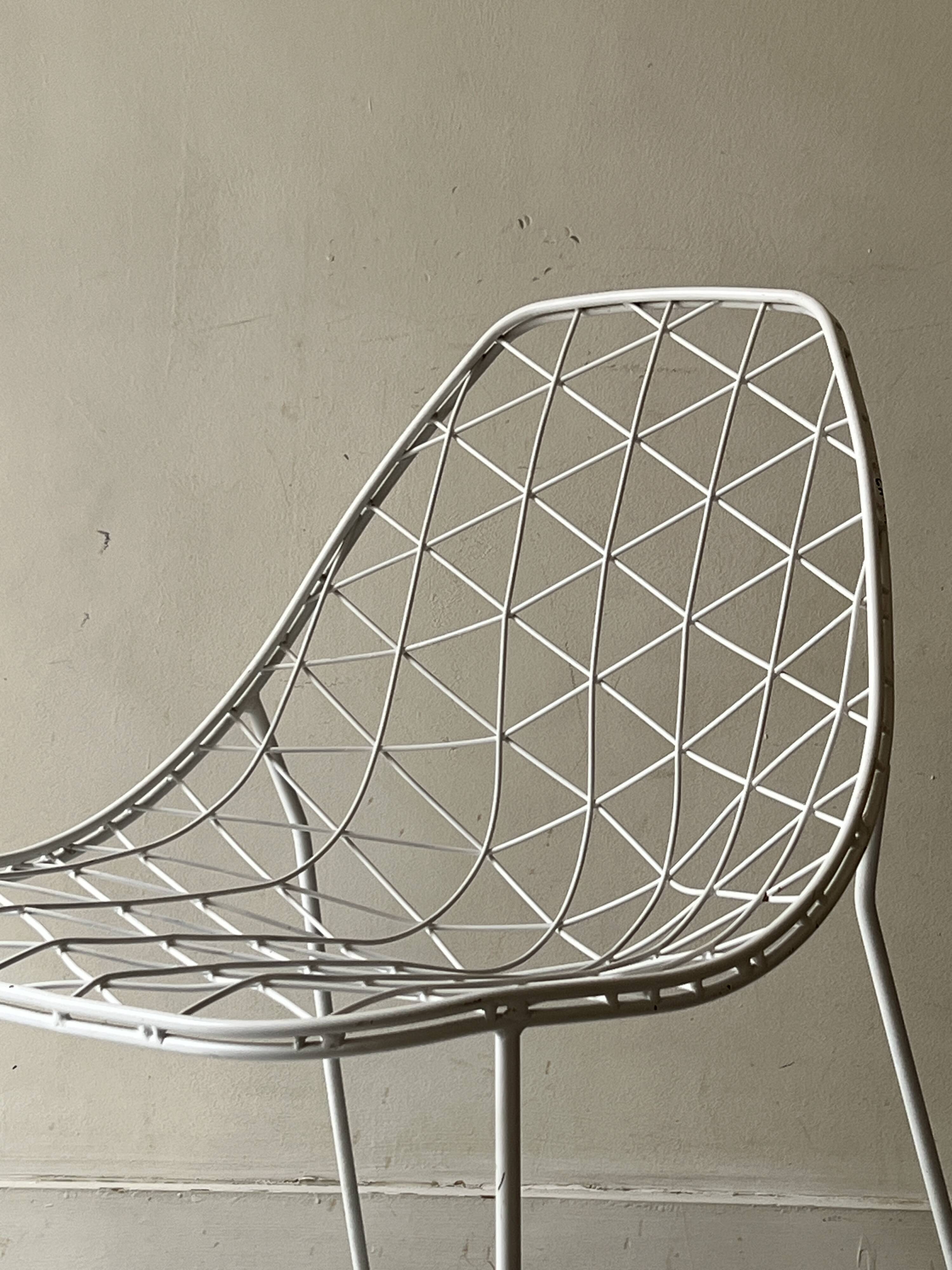 White metal bikini mesh design chair