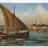 Ancient table, marine, oil on canvas year 70