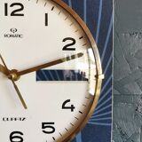 Horloge vintage pendule murale silencieuse "Romatic bleu doré"