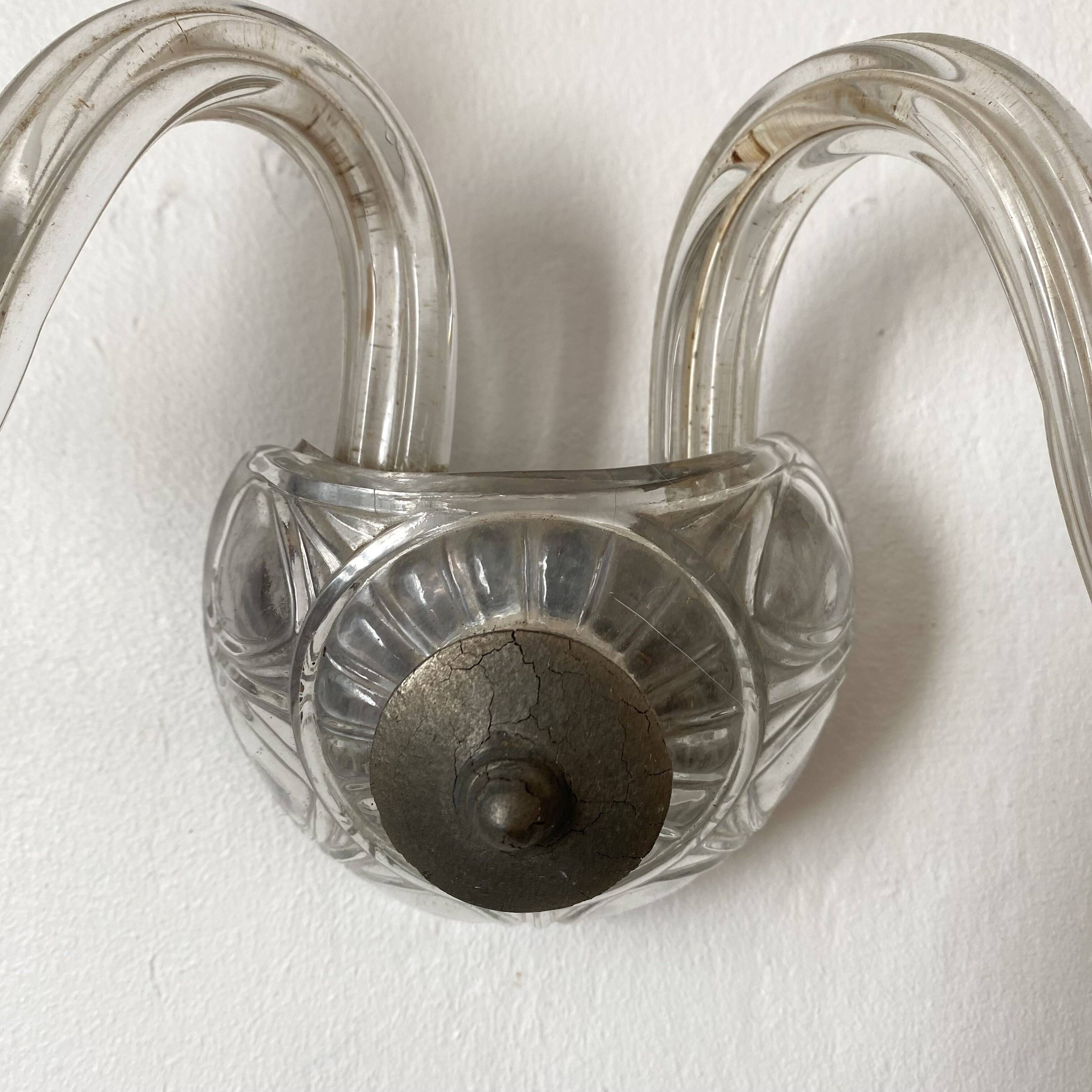 Paire d'appliques doubles en verre de Murano , années 50