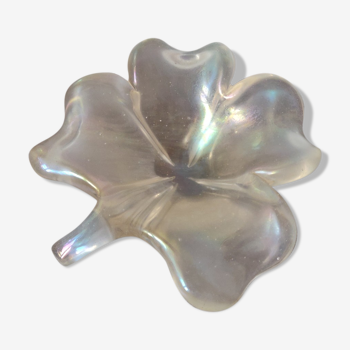 Empty Murano pocket in 1950s iridescent glass in clover shape