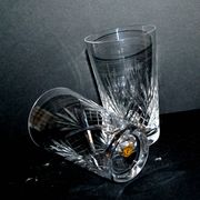 Set of 2 junon water juice glasses in cut crystal cristallerie lorraine lemberg
