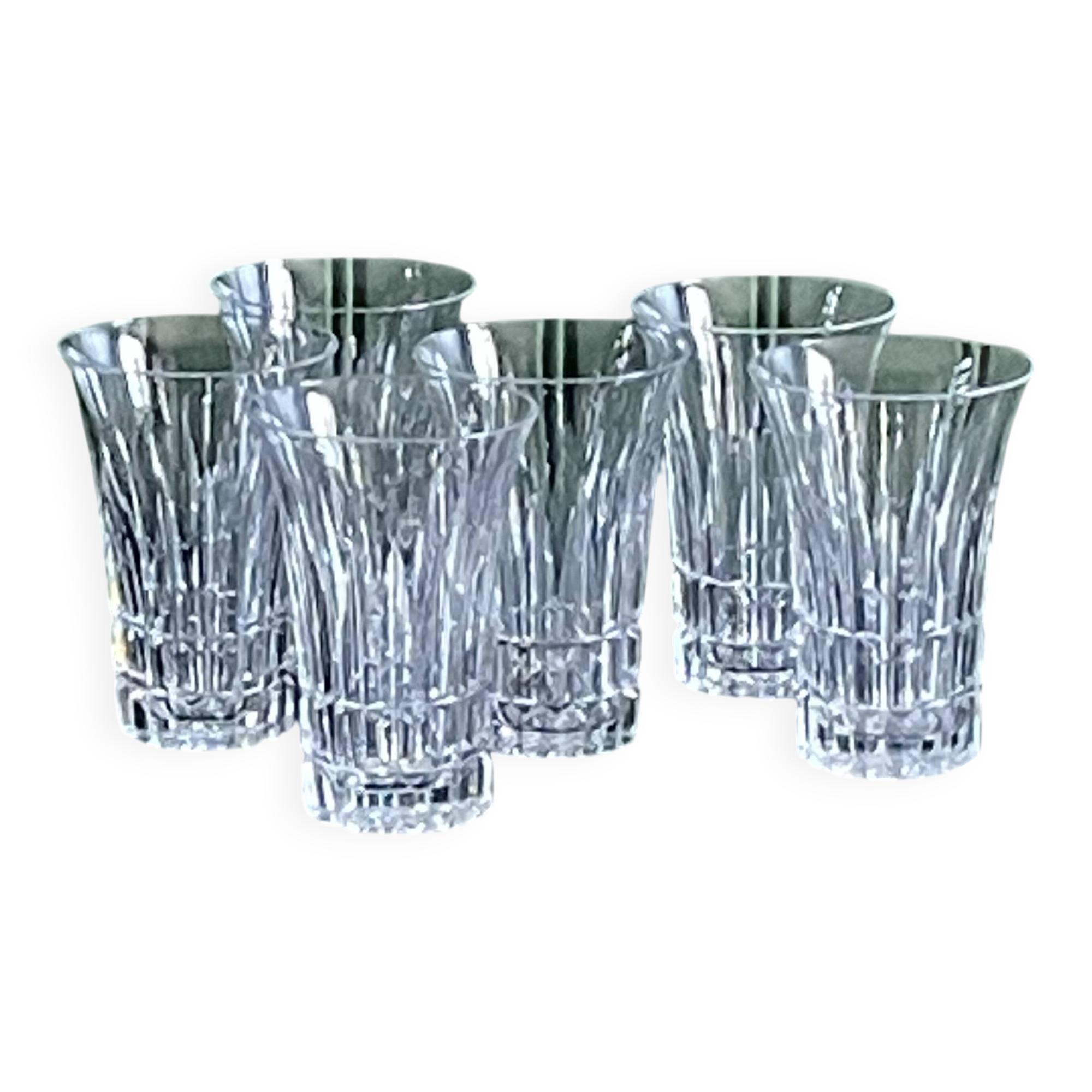 6 large crystal fruit juice glasses by Villeroy and Boch