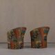 Postmodern abstract upholstery armchairs, Germany 1980s set of 2