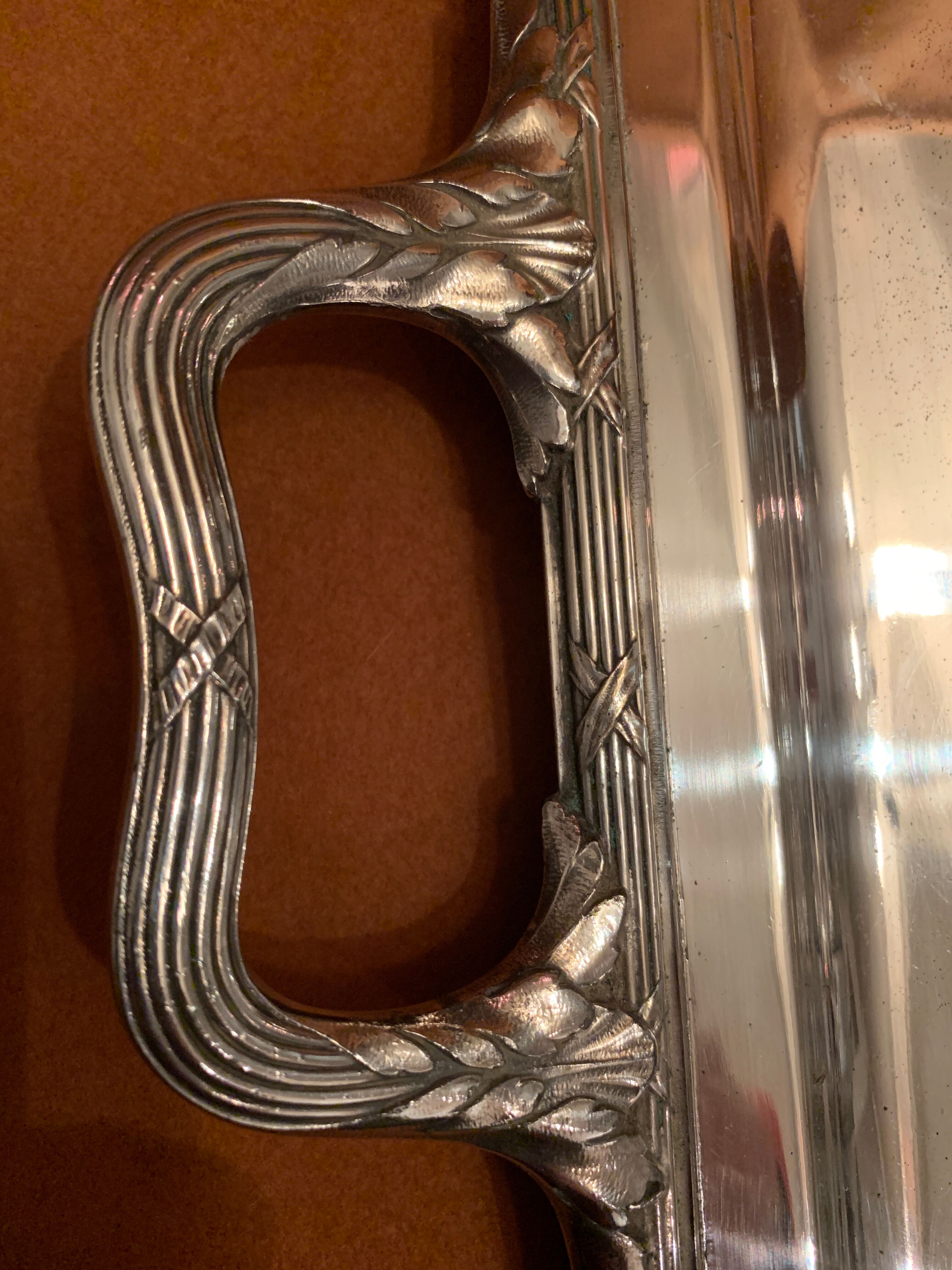 Silver metal tray