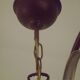 French vintage 6 arm brown & silver toleware chandelier opaque glass shades 3861