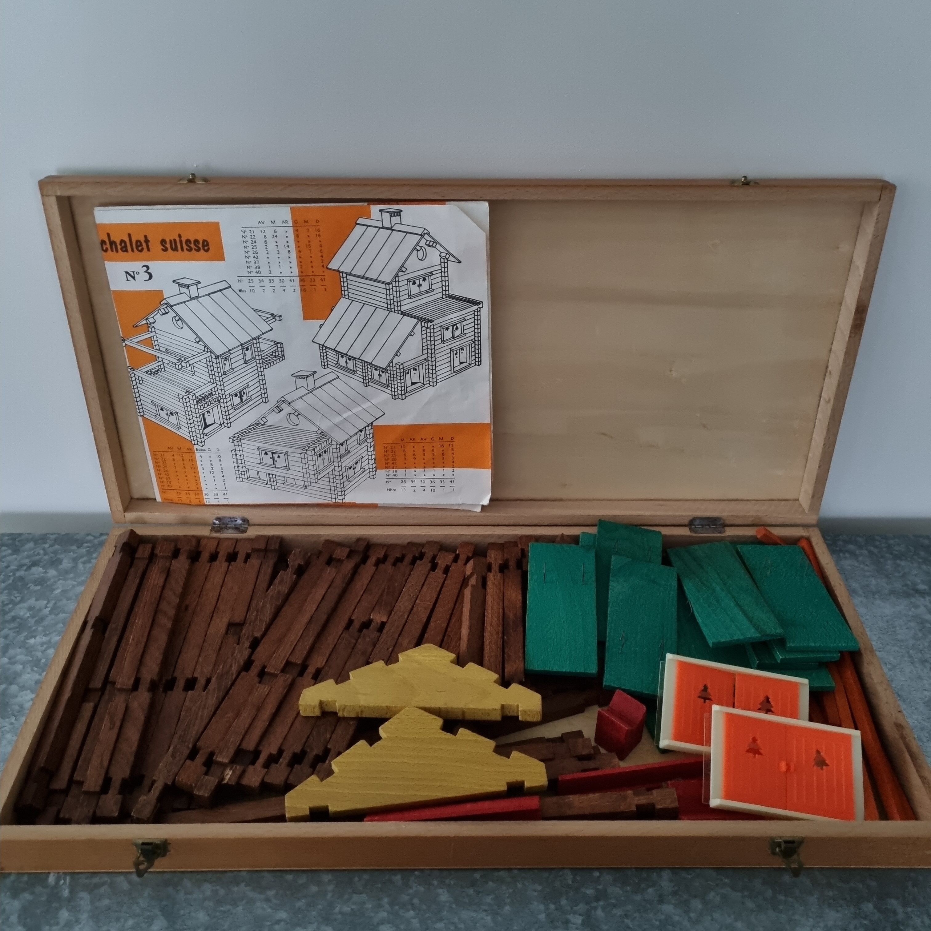 Vintage wooden construction game "The Forest House"
