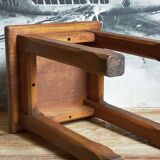Stool in solid wood waxed oak rustic