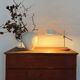 Vintage Midcentury desk lamp in brown leather and chrome Atelje Lyktan, Sweden
