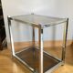 Vintage trolley in chrome metal and smoked glasses 1970s