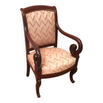19th century Restoration Armchair in Mahogany, restored in the 1980s