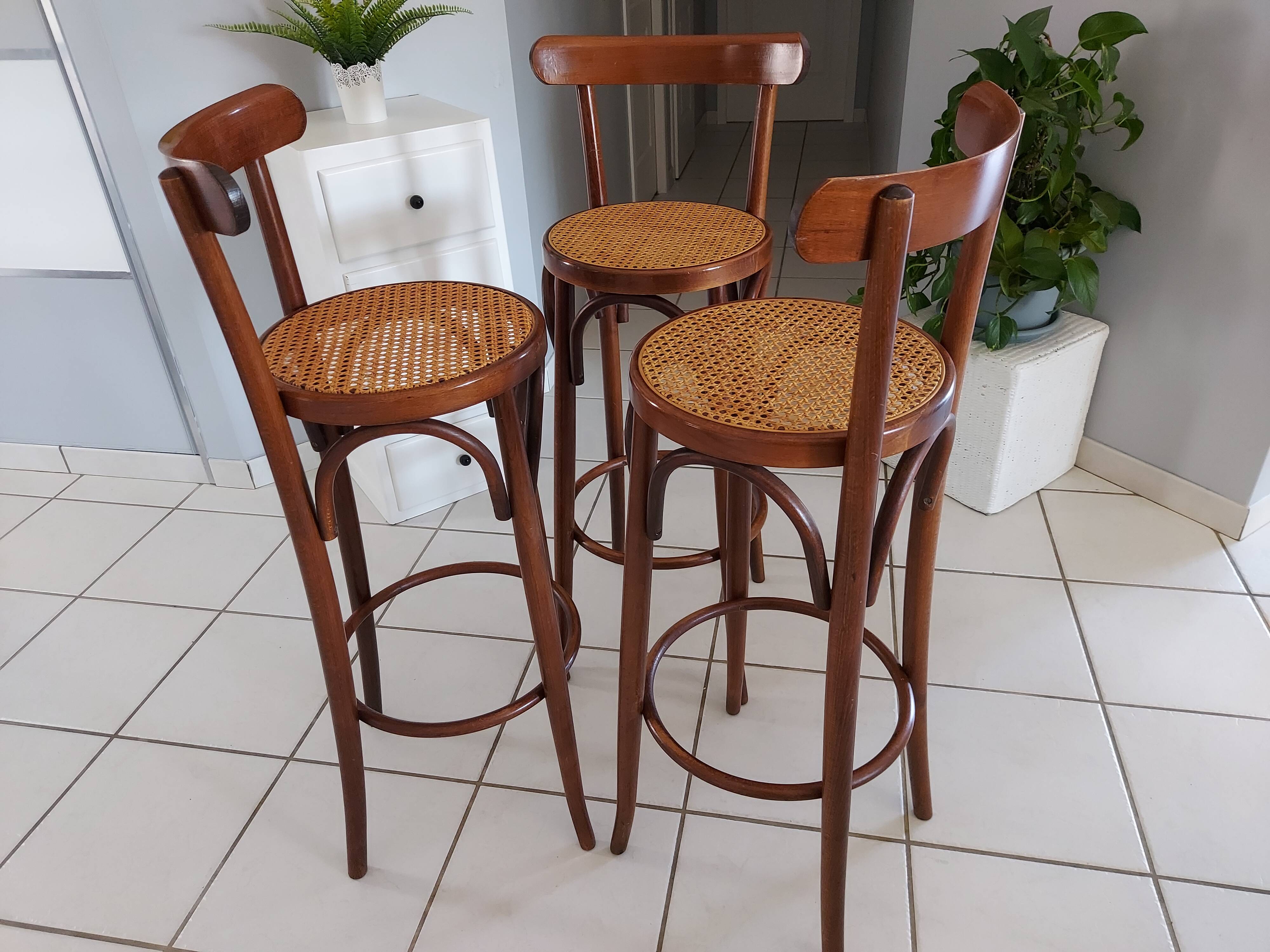 Lot 3 stools of Bar Bistrot vintage 1970s