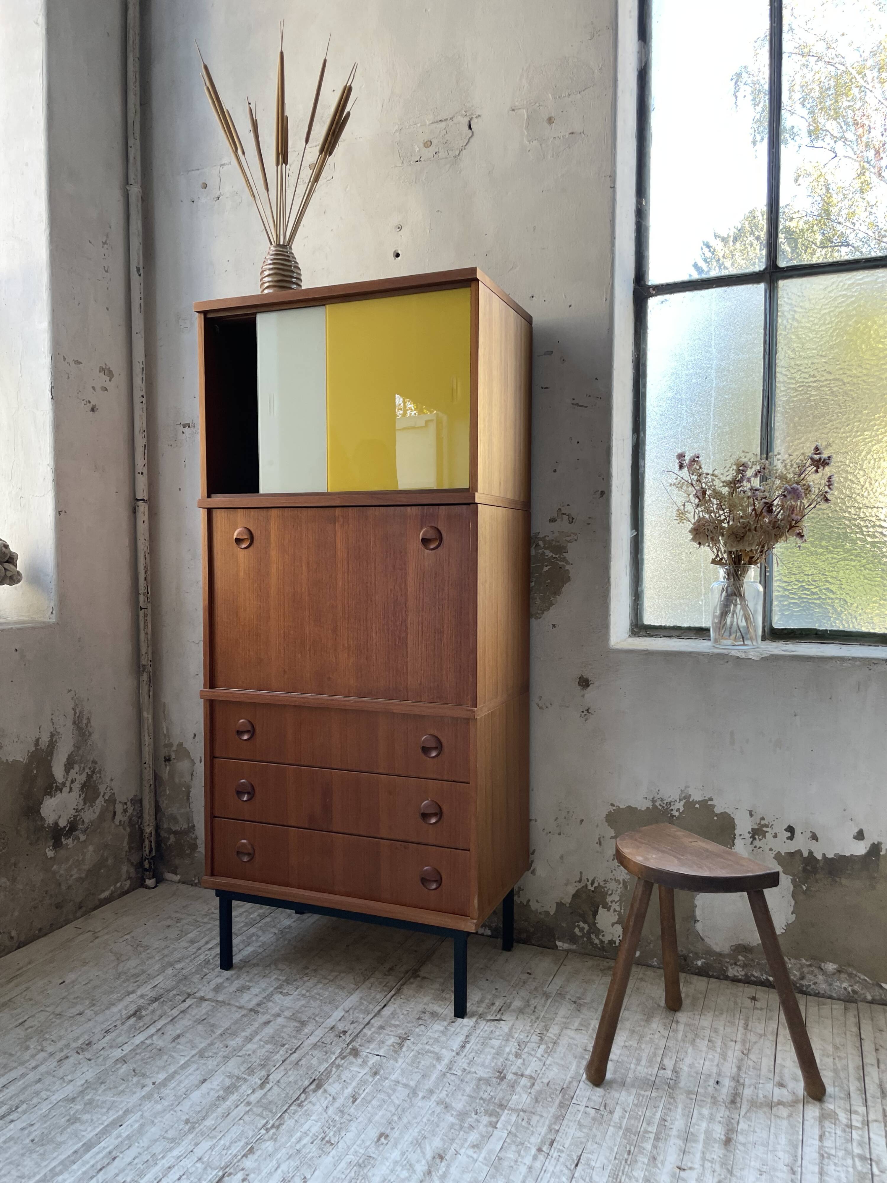Modernist teak secretary desk, 1950s