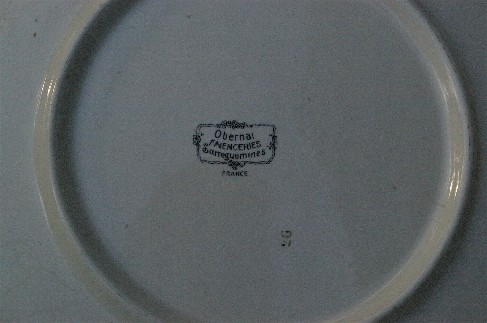 Cake service Sarreguemines Obernai: Dish + 6 dessert plates