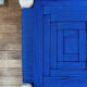 Tabouret marocain beldi assise bleu Majorelle