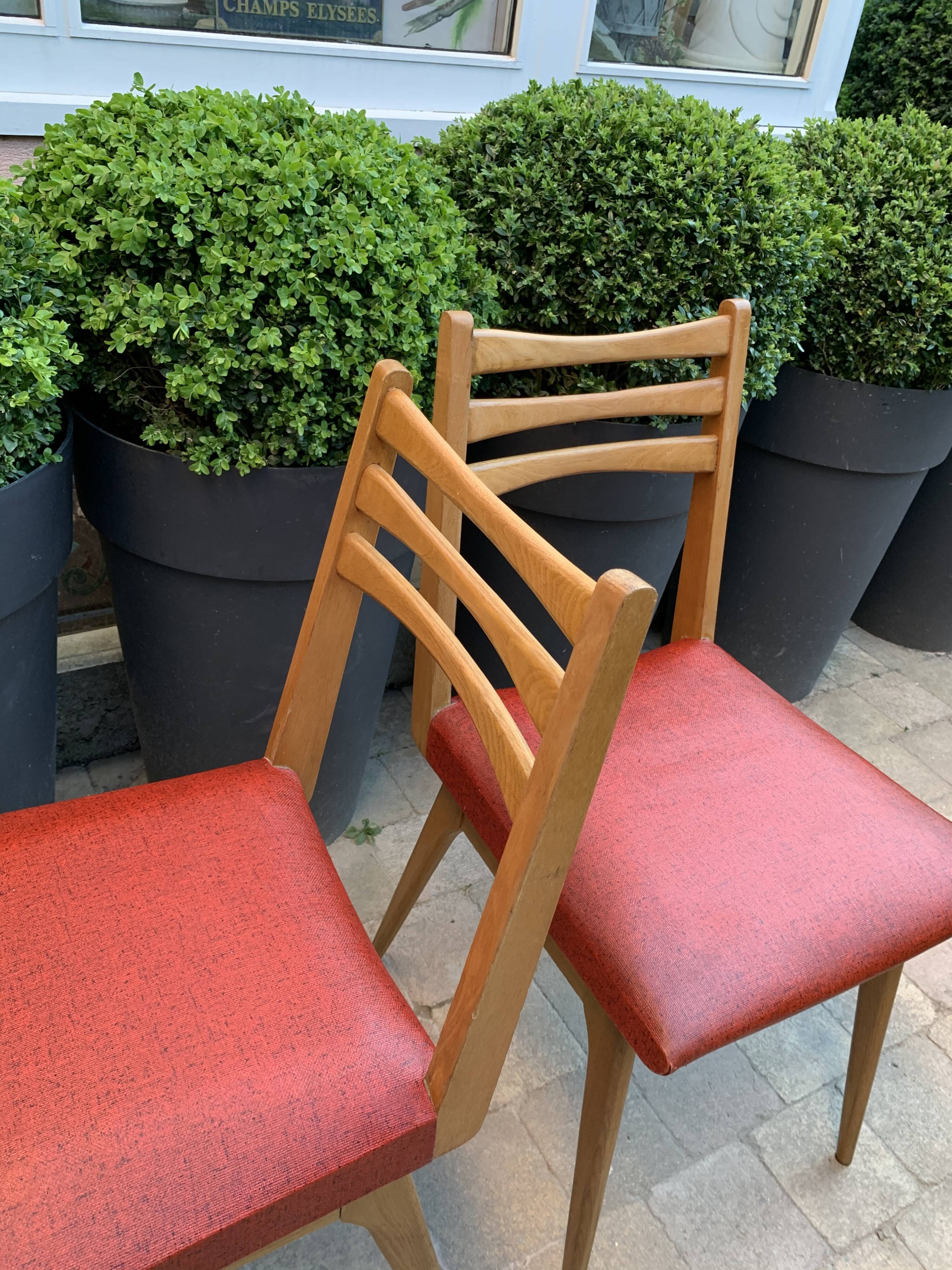 1960s skai compass leg chairs