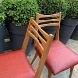 Chaises pieds compas skaï 1960