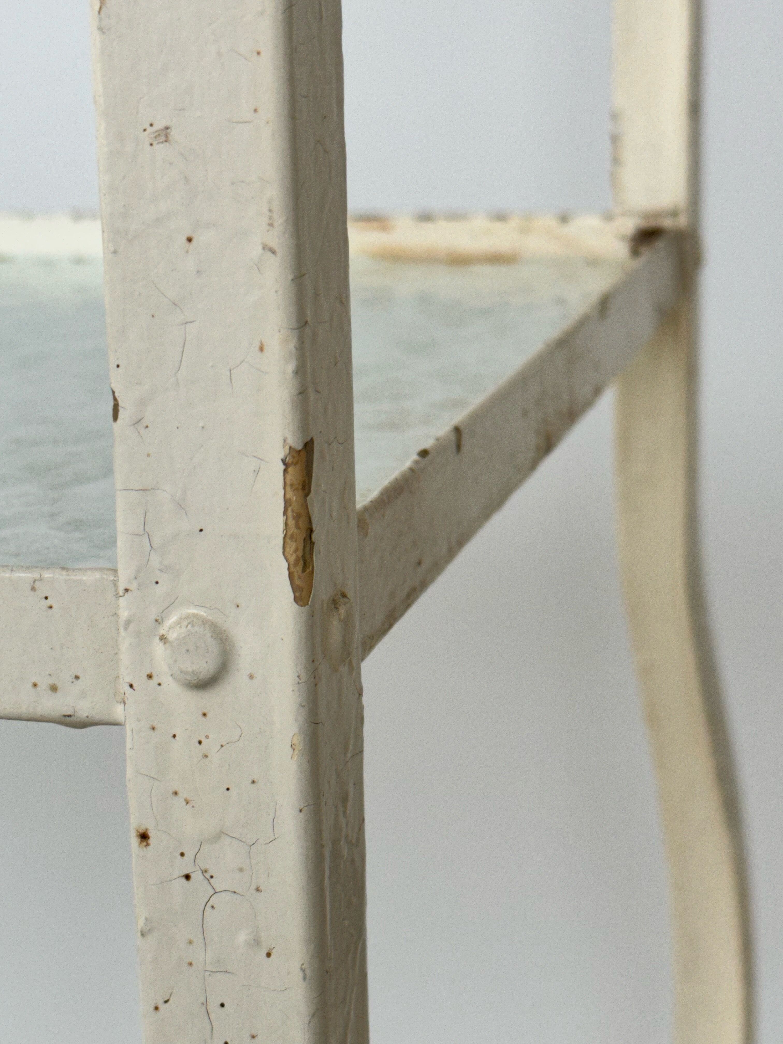 Industrial furniture serving or metal dentist's side table from the 1930s