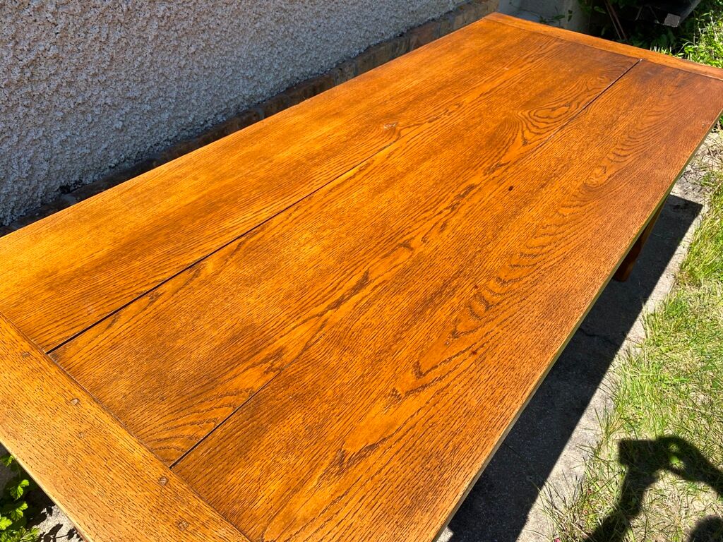 Dining farm table for 8 people in solid oak with 1 drawer 1950 200x85x79cm