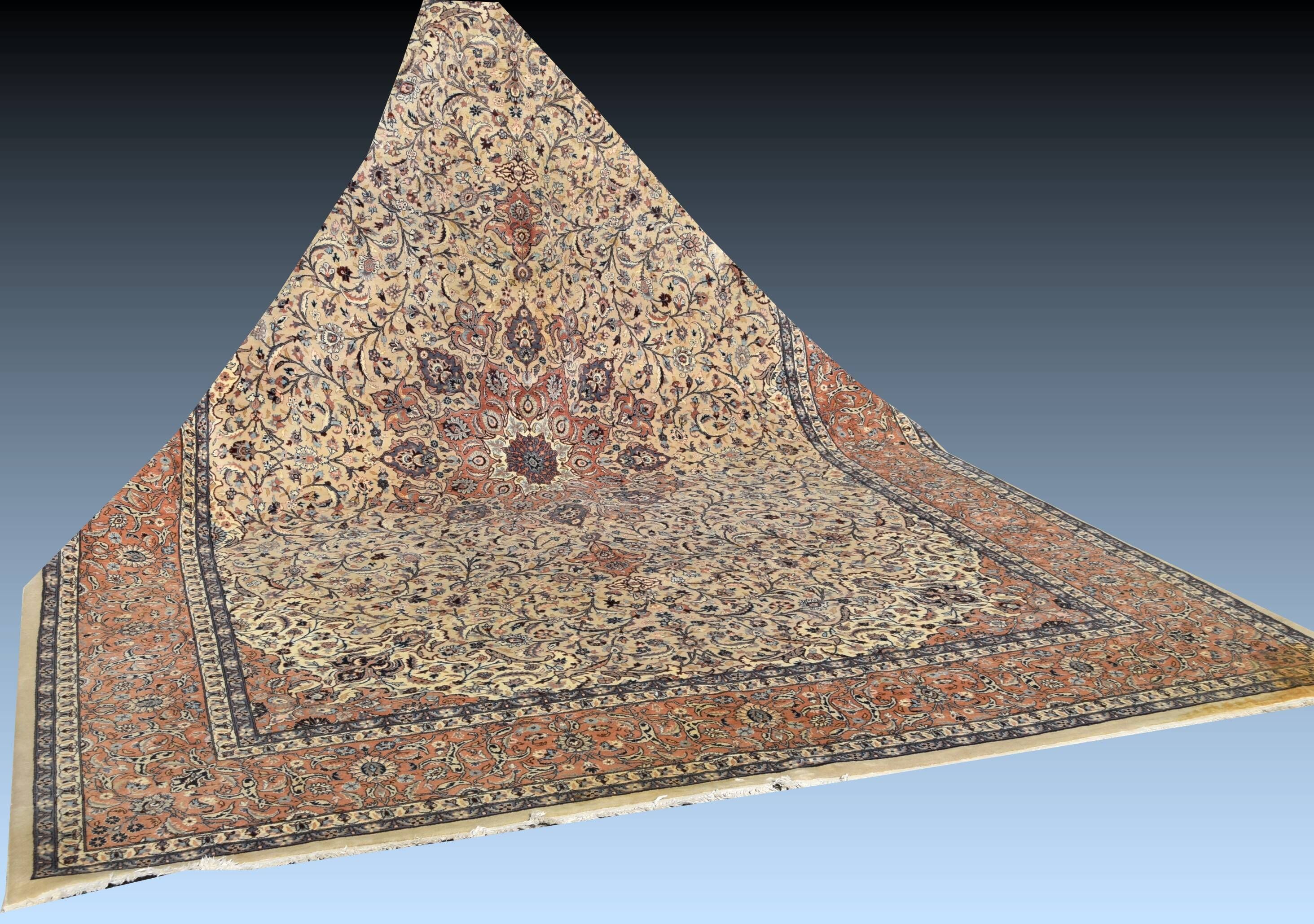 Large persian oriental carpet kashan iran - 275 x 375 cm