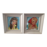 Paire de tableaux vintages