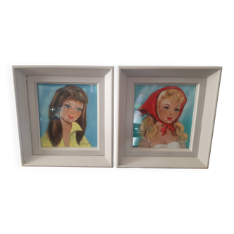 Paire de tableaux vintages